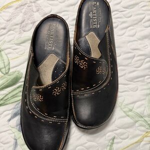 Spring Step Black and Brown Women's Mules